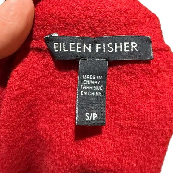 Eileen Fisher 100% Merino Wool Red Christmas Holidays Sweater Size Small - Picture 4 of 11